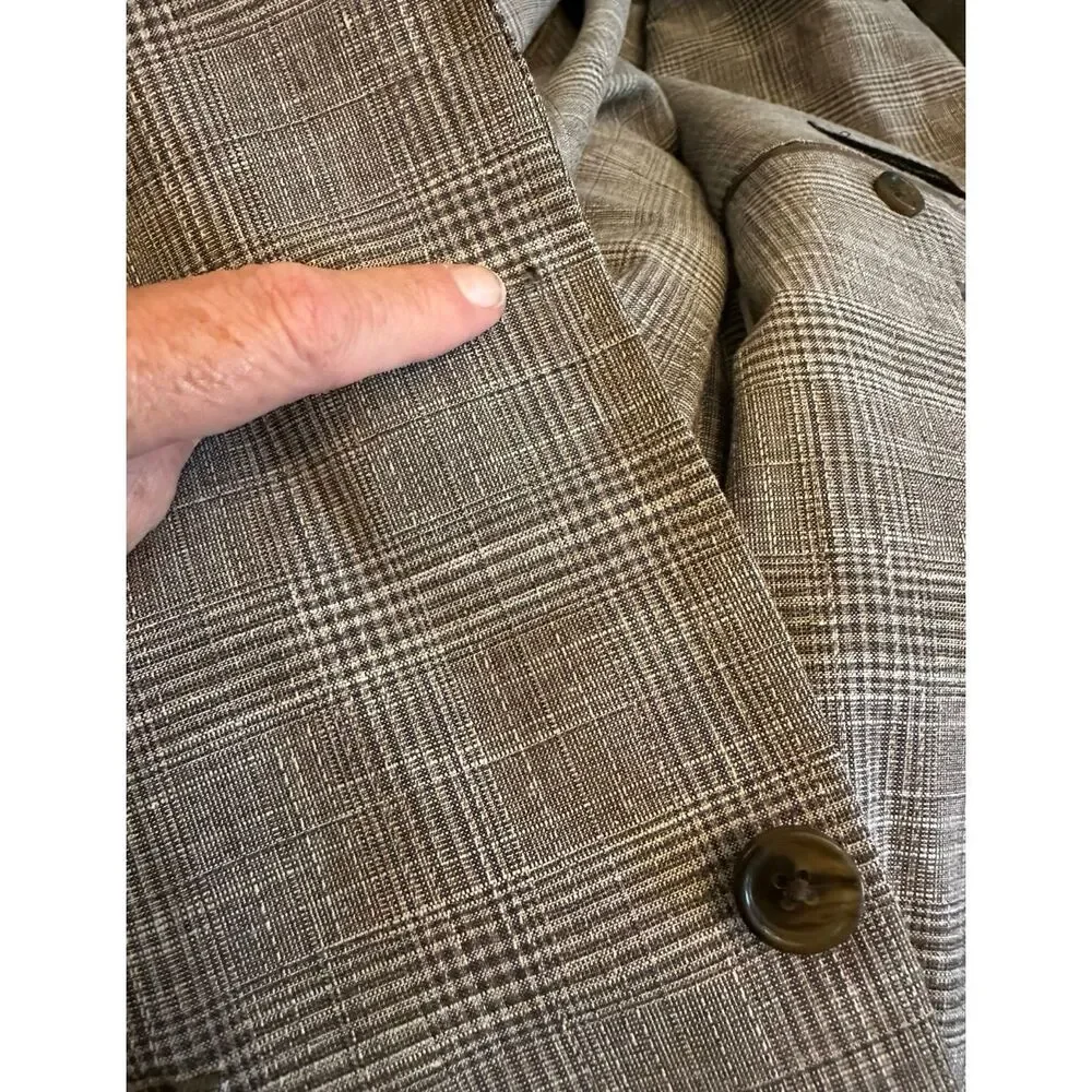Banana Republic Slimfit Gray Plaif Summer Weight Blazer Sz 44R
